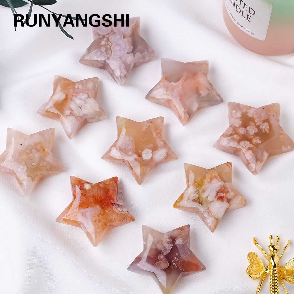Gemstone Polishing Kit - 1PC Natural Crystal Cherry Agate Hand