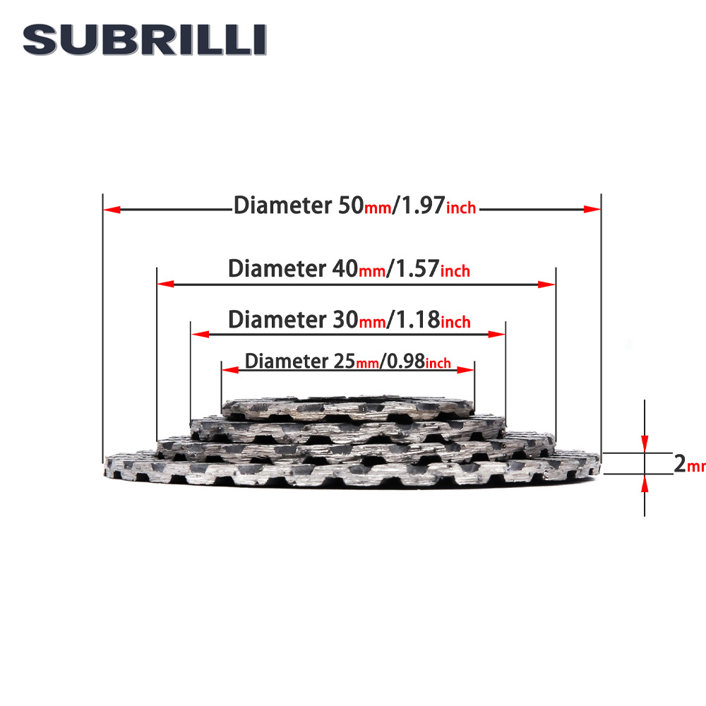 SUBRILLI 25/30/40/50mm Diamond - đánh giá và giá Diamond Grinding Wheel Lapidary