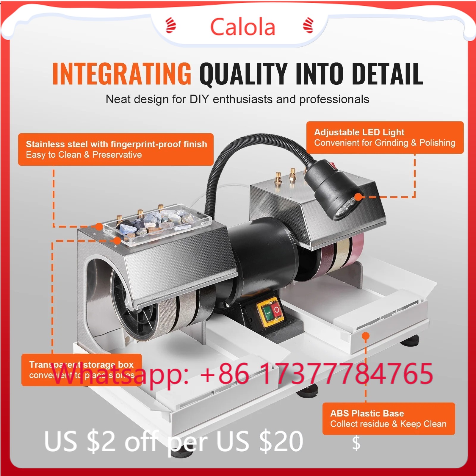 6 Inch 2HP 1800RPM Lapidary Ca - đánh giá và giá Lapidary Grinder Cabbing Machine