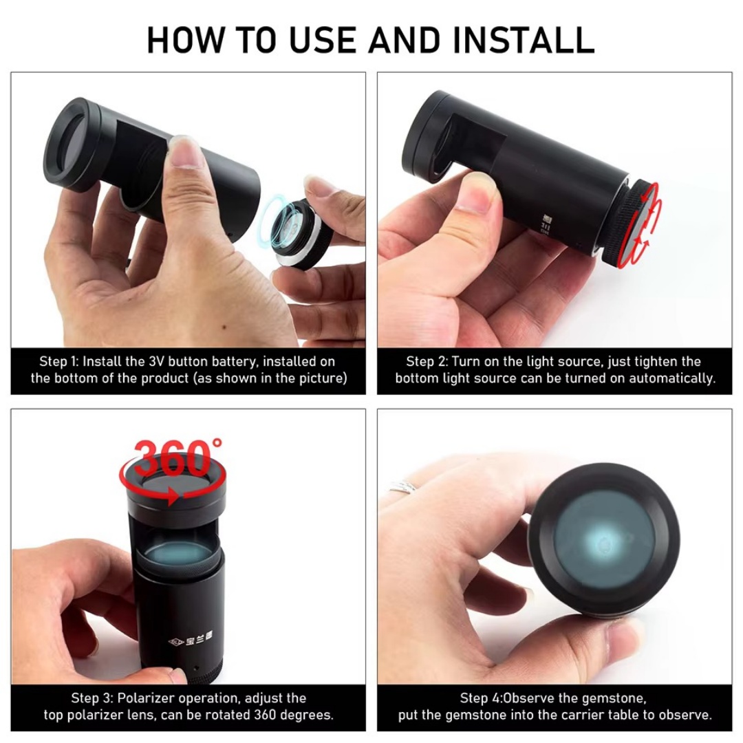 PHYHOO Handheld LED Polariscop - đánh giá và giá Gemstone Identification Kit